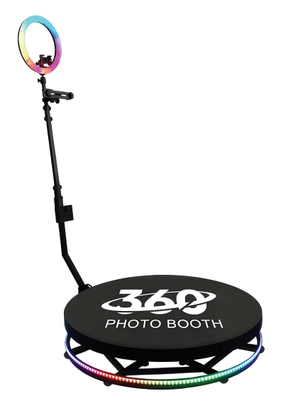 360 photo booth platform with ring light